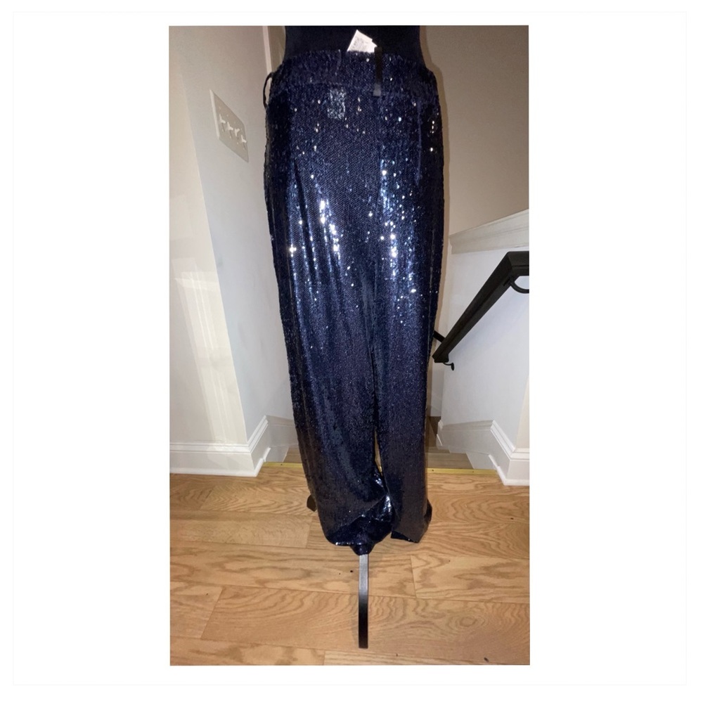 Zara Sequin wide leg pleated trousers